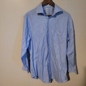 Peter Millar Blue White Checked Button Down Shirt SZ 16.5 XL Long